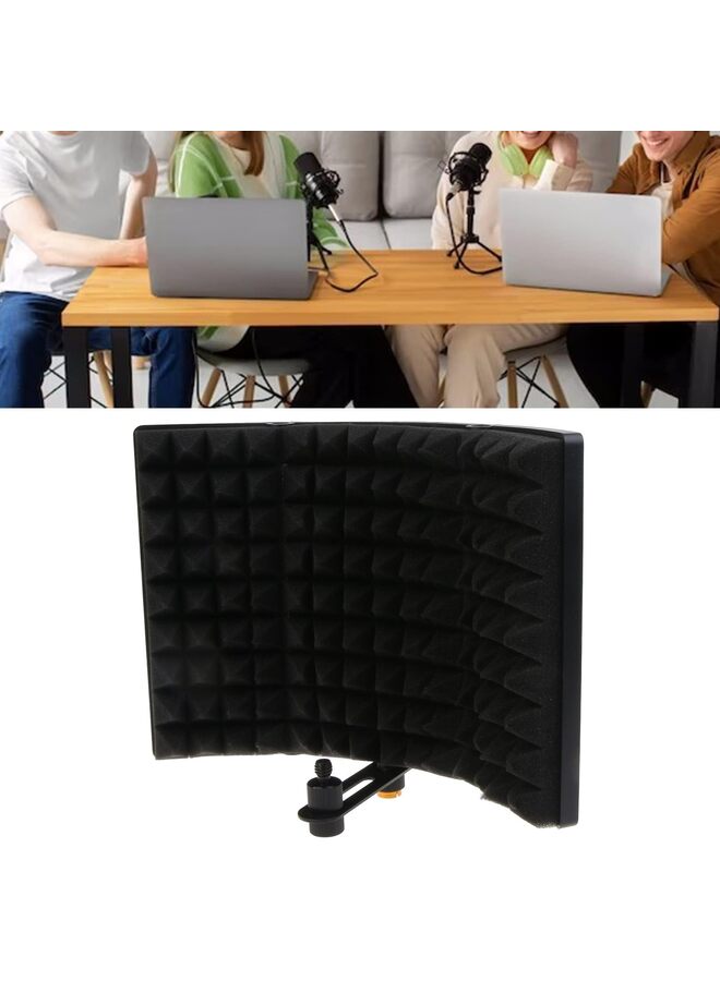 11.2×7.48inch Microphone Isolation Shield Broadcast Noise Reduction Equipment Studio Acoustic Soundproofing Panels Wedges Soundproof Microphone Soundproof Shield  - Image 2