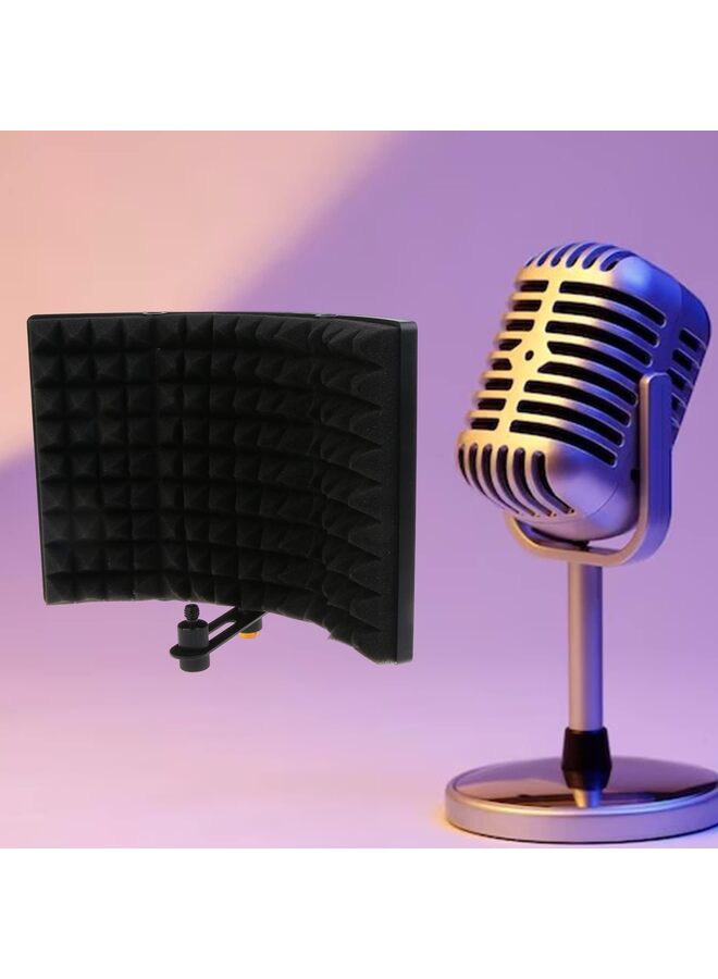 11.2×7.48inch Microphone Isolation Shield Broadcast Noise Reduction Equipment Studio Acoustic Soundproofing Panels Wedges Soundproof Microphone Soundproof Shield  - Image 4