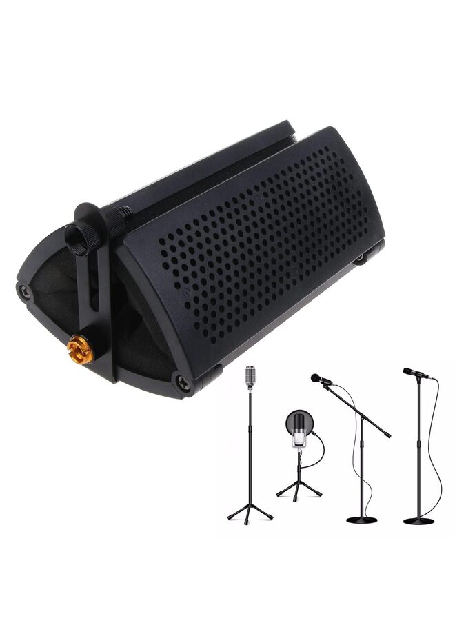 11.2×7.48inch Microphone Isolation Shield Broadcast Noise Reduction Equipment Studio Acoustic Soundproofing Panels Wedges Soundproof Microphone Soundproof Shield  - Image 3