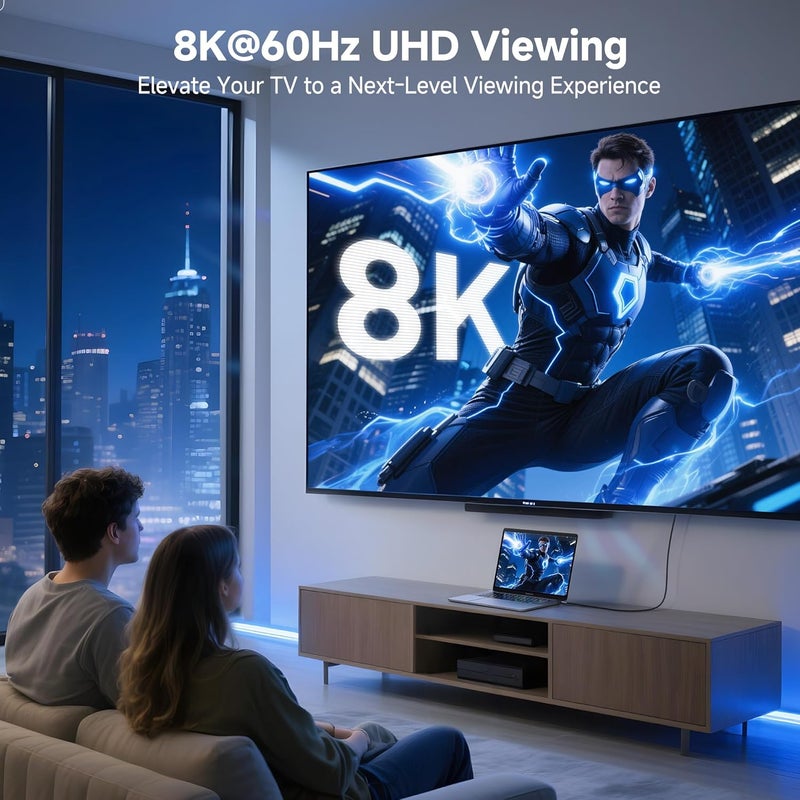 CableMatters Combo-Pack 48Gbps 8K Right Angle HDMI 2.1 Adapters with HDR, Supports 8K@60Hz / 4K@240Hz, 270 Degree and 90 Degree HDMI Adapter Male to Female, Black - Image 3