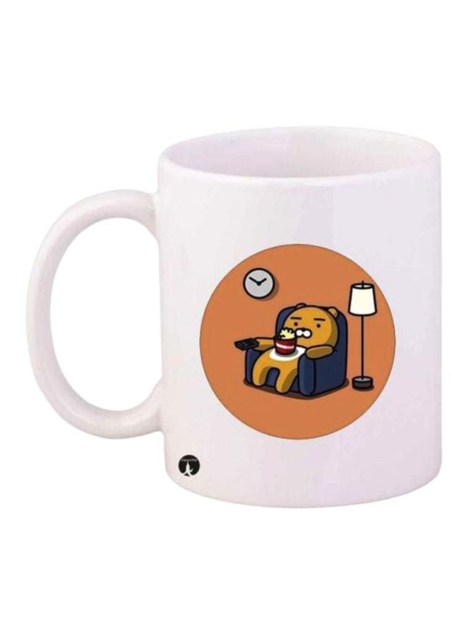 RYN Bear Printed Mug White/Orange/Yellow