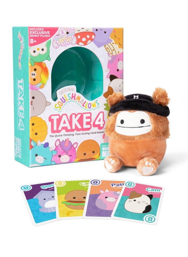 WHAT DO YOU MEME? Squishmallows Take4 by Relatable, Fun Card Games for Family Game Night, Great for Kids Games, Fun Gifts, Includes 1 Exclusive Collectible Squishmallows, 84 Cards, and Instructions - Image 1