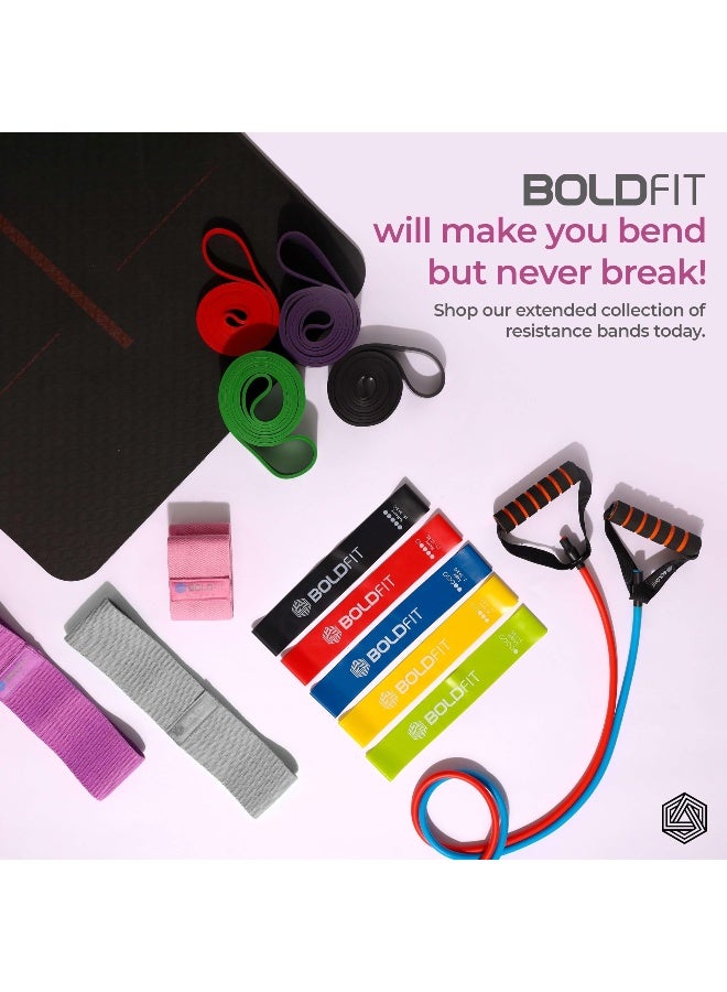 BOLDFIT شريط مقاومة من القماش - شريط حلقي للتمارين الرياضية، شريط للورك، الساقين، التمدد، تمرين التونينغ. شريط حلقي صغير للعضلات، تمارين القرفصاء، قابل للاستخدام في المنزل والصالة الرياضية، رمادي - Image 2