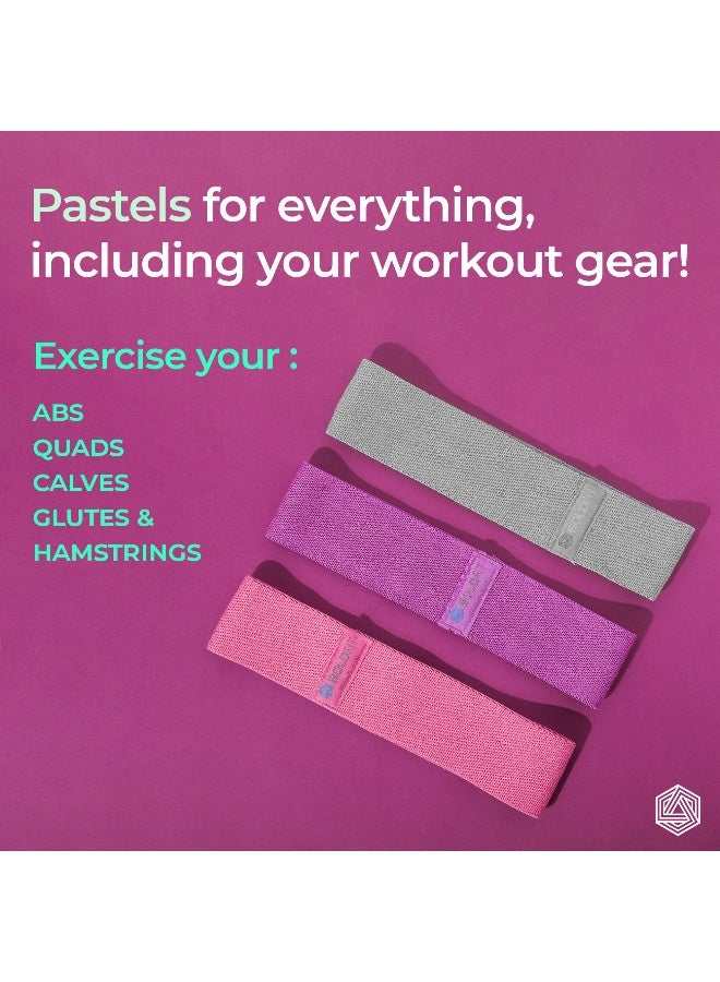 BOLDFIT شريط مقاومة من القماش - شريط حلقي للتمارين الرياضية، شريط للورك، الساقين، التمدد، تمرين التونينغ. شريط حلقي صغير للعضلات، تمارين القرفصاء، قابل للاستخدام في المنزل والصالة الرياضية، رمادي - Image 5