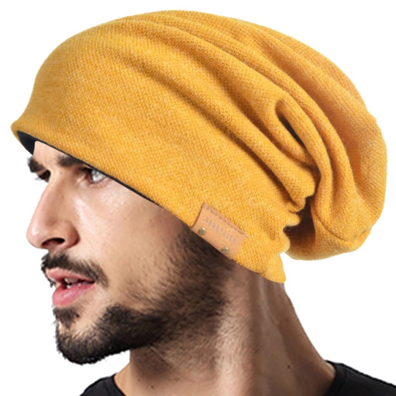 VECRY Men Oversized Slouch Beanie Large Skullcap Knit Hat (Ginger) - Image 1