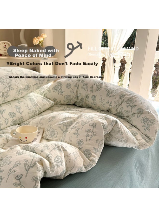Avivi Class A Washed Cotton Double-layer Yarn Duvet Cover, Single Piece, Dormitory Single Bed Sheet, 150x200cm, Single Piece, Haixiangsenli - Image 2