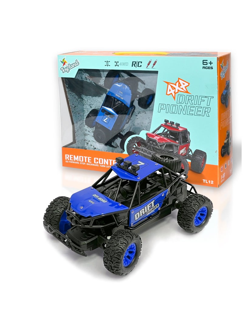 Toyland Rechargeable 1:18 Scale Drift RC Cars, 4WD 2.4 Ghz All Terrains Electric Toy Alloy Off Road Rc Monster Climbing Crawler Vehicle Truck for Children - Image 1