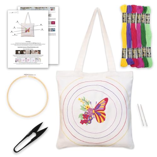 picknMAKE DIY Aesthetic & Stylish Embroidery Tote Bags for Women Office use with Zip – Stylish Cotton Canvas Tote Handbags for College, Office, and Everyday Use - Image 1