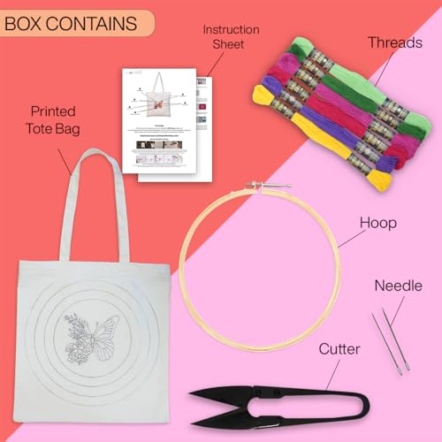 picknMAKE DIY Aesthetic & Stylish Embroidery Tote Bags for Women Office use with Zip – Stylish Cotton Canvas Tote Handbags for College, Office, and Everyday Use - Image 2