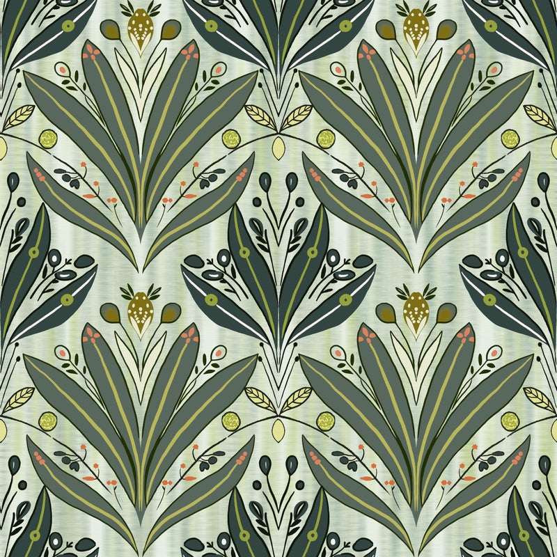 Green Leaf Wallpaper Peel and Stick Wallpaper 173x788 Modern Botanical Contact Paper for Cabinets Waterproof Self Adhesive Wall Paper Removable Wallpapers Decorative Neutral Wallpapers for Bedroom