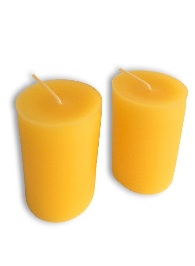 BCandle 100% Pure Beeswax 15-Hour Votives Candles (Set of 2) Organic Hand Made - Image 1