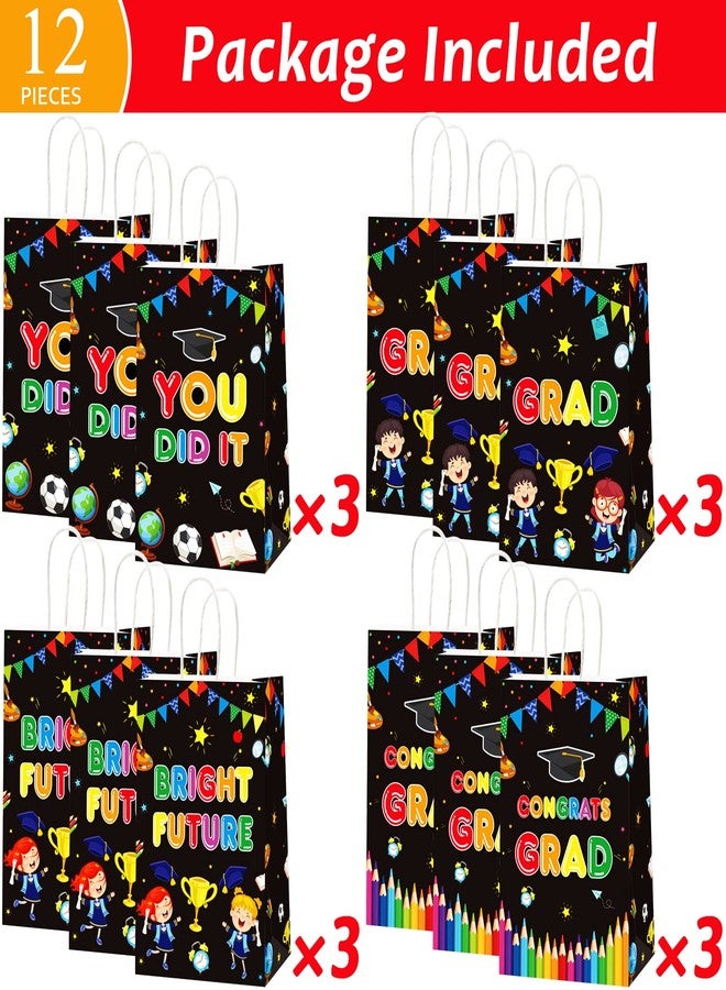 Tevxj 12 Pieces Kindergarten Grad Party Favor Bags Preschool Graduation Paper Gift Bags Party Supplies You Did It Congrat Goodie Bags Candy Bags for Kindergarten Preschool Kids Grad Party Supplies Treat - Image 2