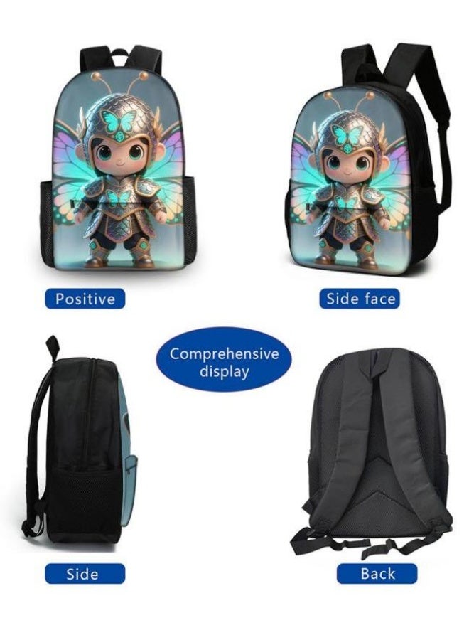Bright Li Fire Unlock the new fashion of childish fun! Three-piece set of bags, cartoon elements for children and teenagers (students, children, friends' outings, mountain climbing, schooling, etc. can be used) - 97 - Image 3