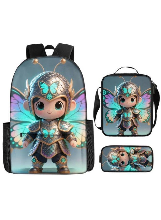 Bright Li Fire Unlock the new fashion of childish fun! Three-piece set of bags, cartoon elements for children and teenagers (students, children, friends' outings, mountain climbing, schooling, etc. can be used) - 97 - Image 2