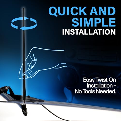 Votex Black Short Rubber 17-Inch Universal Car Antenna Kit - Durable, Flexible Outdoor FM Radio Antenna for Cars, Trucks, SUVs - Easy Installation, Stainless Steel Threads, Enhanced Reception - Image 5