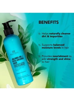 Botanic Hearth Botanic Hearth Jojoba and Hyaluronic Acid Shampoo with 100% Pure Jojoba Oil and Aloe Extracts Hydrates Hair and Adds Shine For Dry and Dehydrated Hair Shampoo for Women and Men Sulphate 245ml  - Image 2