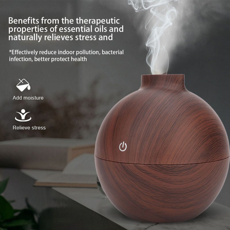 130ml USB LED Mini Essential Oil Diffuser Office Desktop Air Humidifier - Image 3