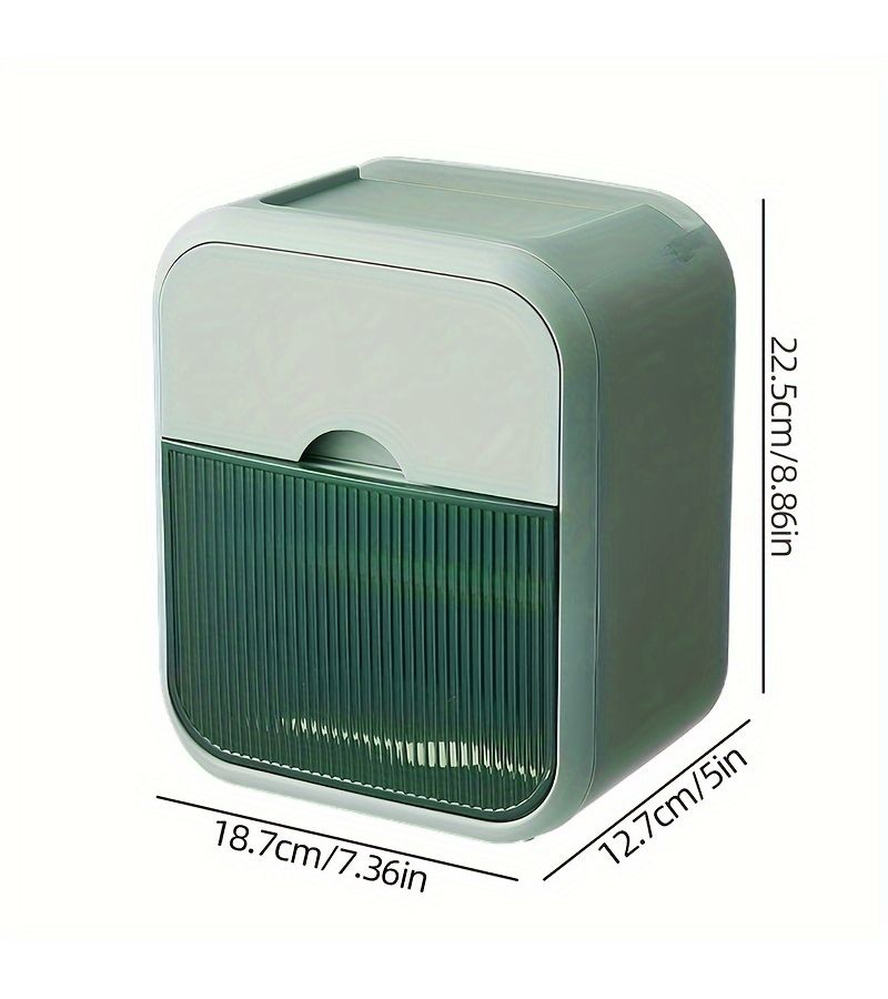 Green Double Thickened Wall Mounted Tissue Box For Bathroom Toilet Paper Storage Rack - Image 3