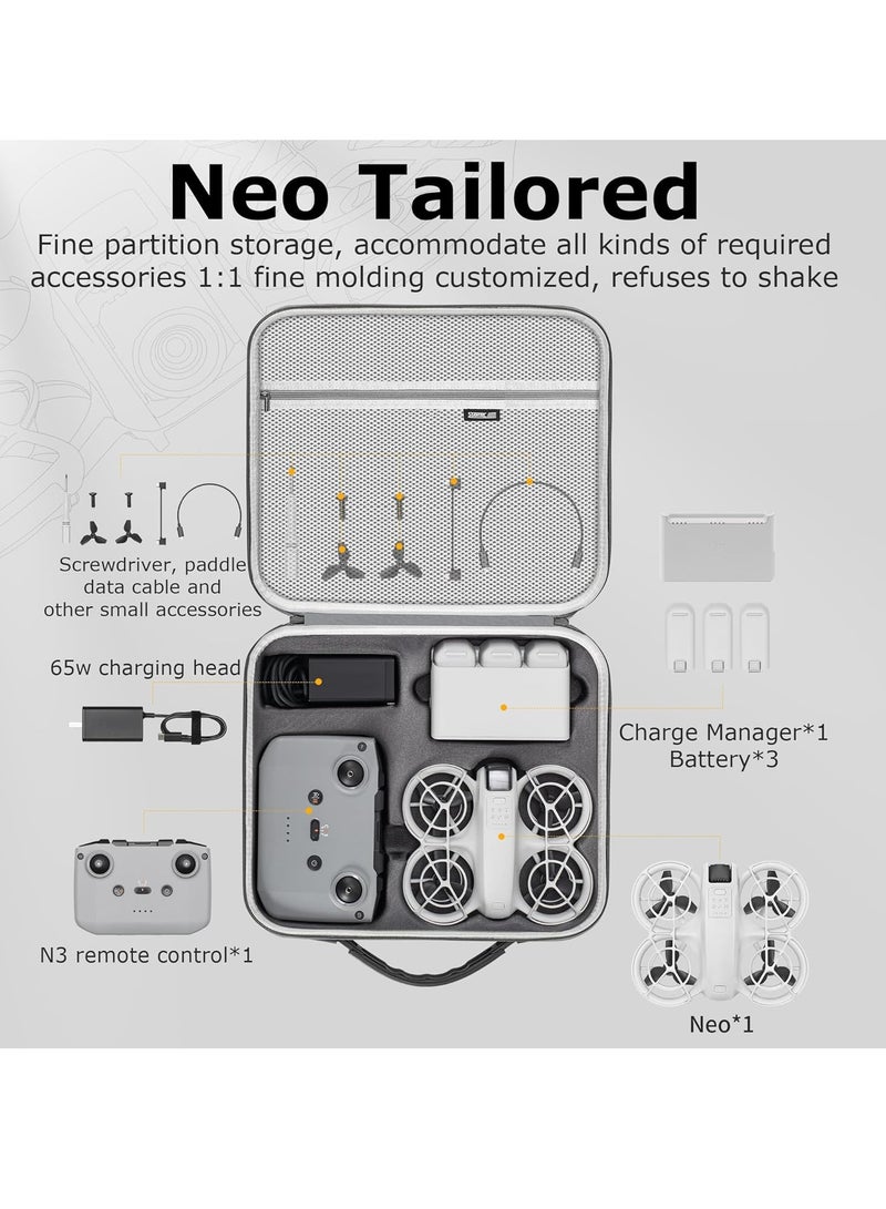 DJI Neo Portable Carry Bag, DJI NEO PU Travel Storage Shoulder Bag Fly More Combination Accessories, Compatible with RC-N3 Remote Control - Image 2