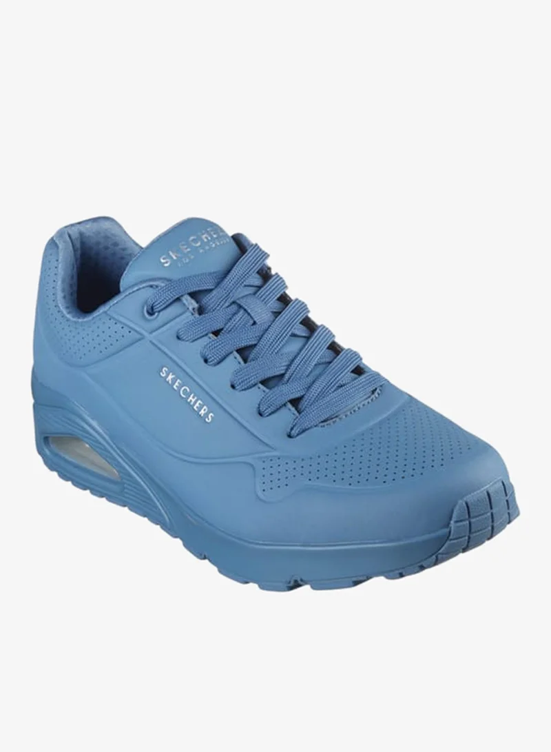 سكيتشرز Men's Monotone Sports Shoes With Lace-Up Closure - Uno