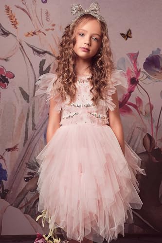TUTULAND Tutu Dress for Girls - Glitter Sequin Tulle Dress Tiered Layered Flower Girl Dresses for Wedding Birthday Photo Prop - Image 3