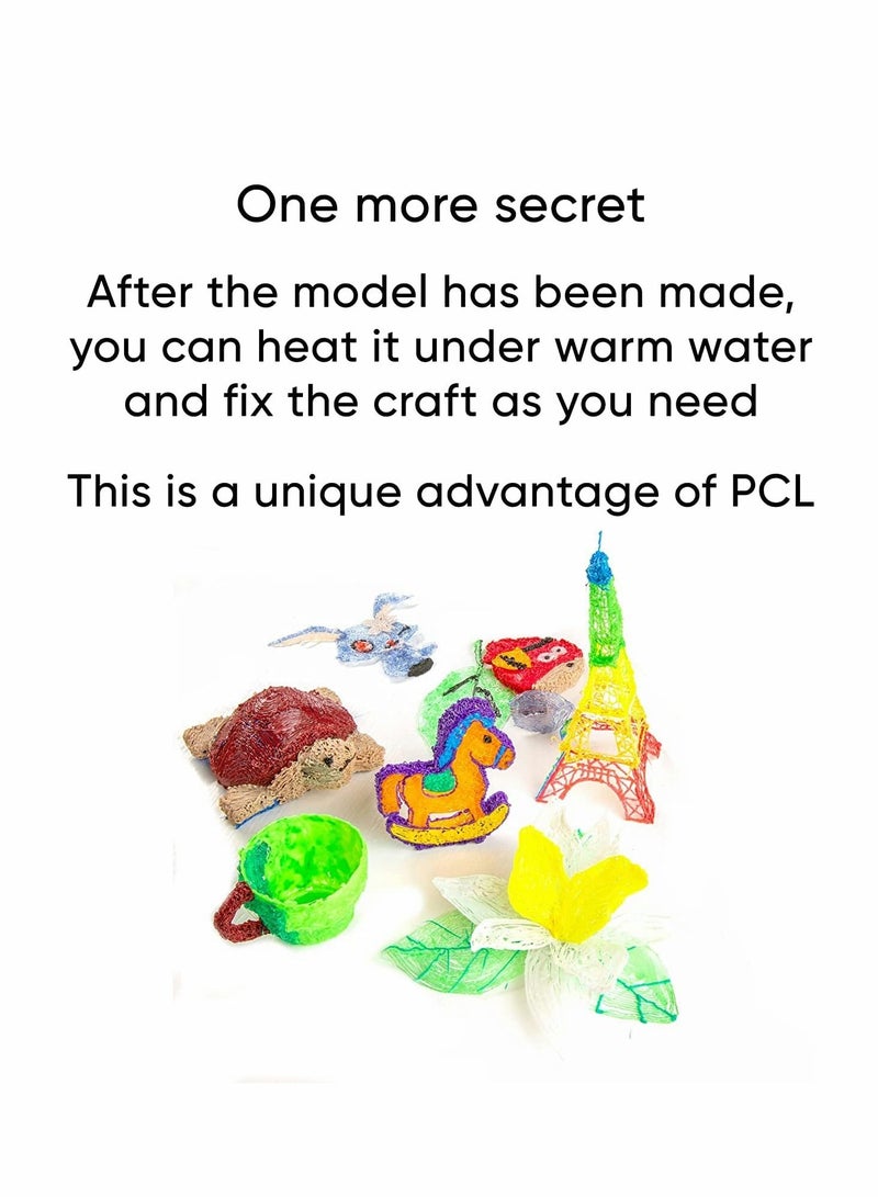 3D Pen Filament Refills PCL, 3D Printing Pen Filament 3D Printer Filament for Most Intelligent 3D Pen Low Heating, It is The Safest for Children to Use, 20 Colors 1.75mm 5M - Image 4