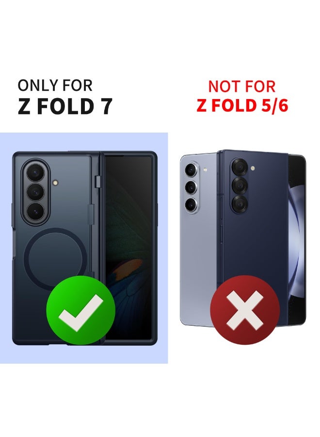 موبوسي جراب لهاتف سامسونج جالاكسي زد فولد 7 مع قلم ستايلس، متوافق مع MagSafe، مزوّد بحامل مدمج وواقي شاشة خصوصية مدمج وحماية كاملة للمفصلة وفتحة مخصّصة للقلم، نحيف وخفيف لهاتف سامسونج جالاكسي زد فولد 7، أسود. - Image 5