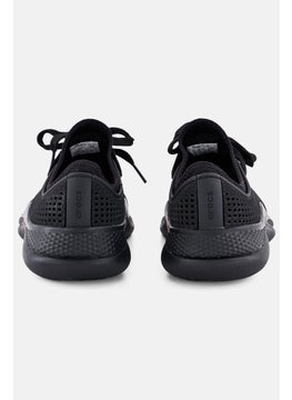 crocs Kids Boy Lace Up Literide Sneakers, Black  - Image 2