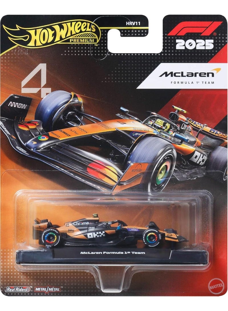 هوت ويلز سيارة سباق "هوت ويلز" (Hot Wheels) بمقياس 1:64 - ماكلارين فورمولا 1 (لاندو نوريس) - مصنوعة من المعدن المصبوب - Image 1
