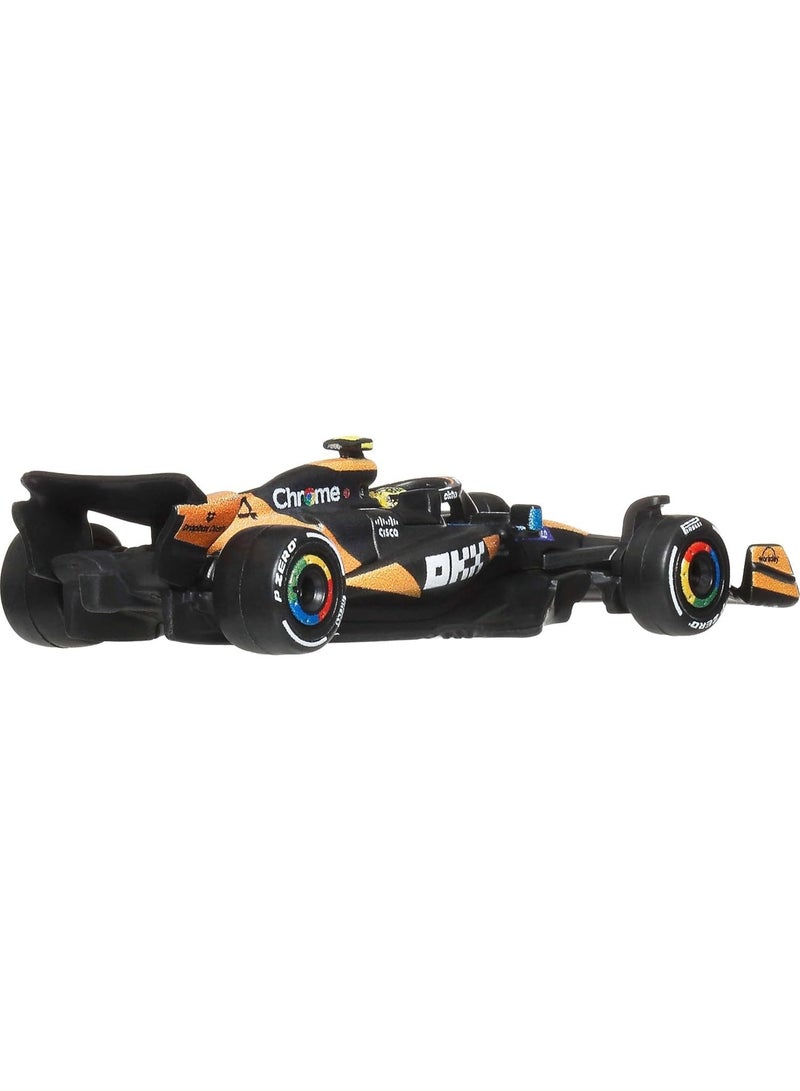 هوت ويلز سيارة سباق "هوت ويلز" (Hot Wheels) بمقياس 1:64 - ماكلارين فورمولا 1 (لاندو نوريس) - مصنوعة من المعدن المصبوب - Image 4