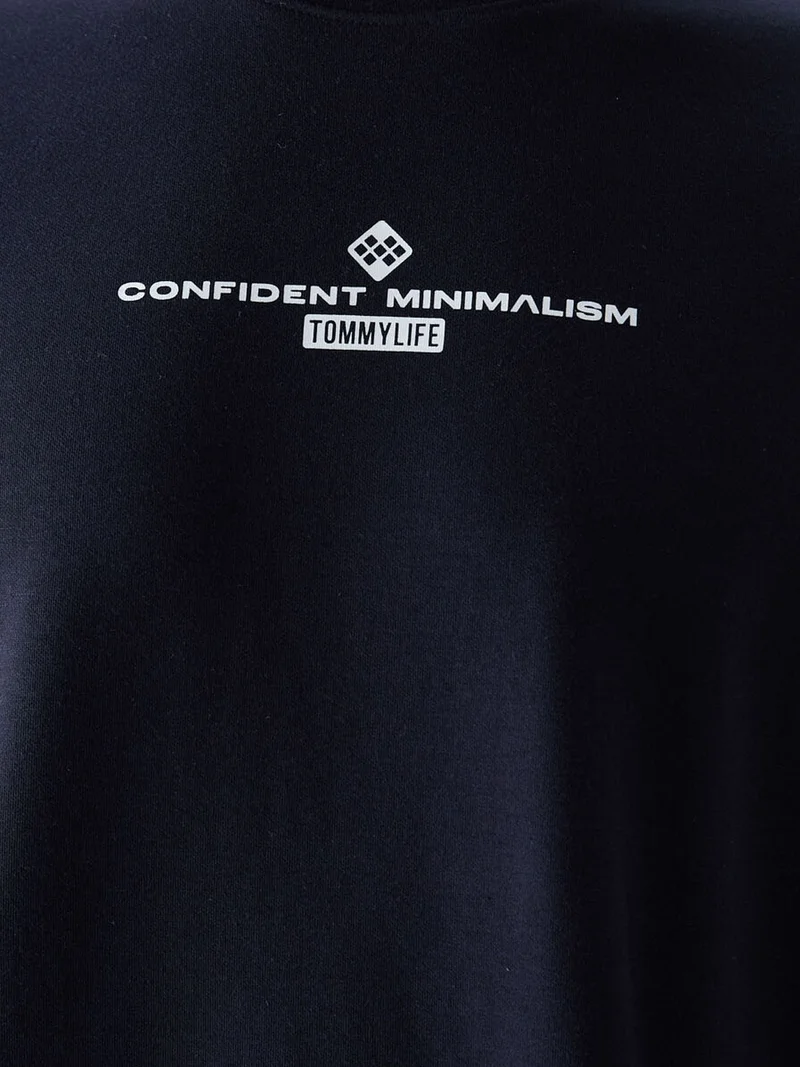 تومي لايف TOMMY Oversized Cotton Blend Crew Neck T-shirt