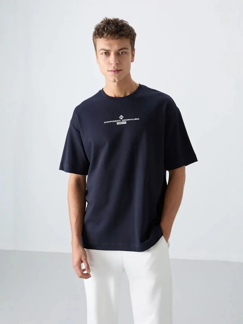 تومي لايف TOMMY Oversized Cotton Blend Crew Neck T-shirt