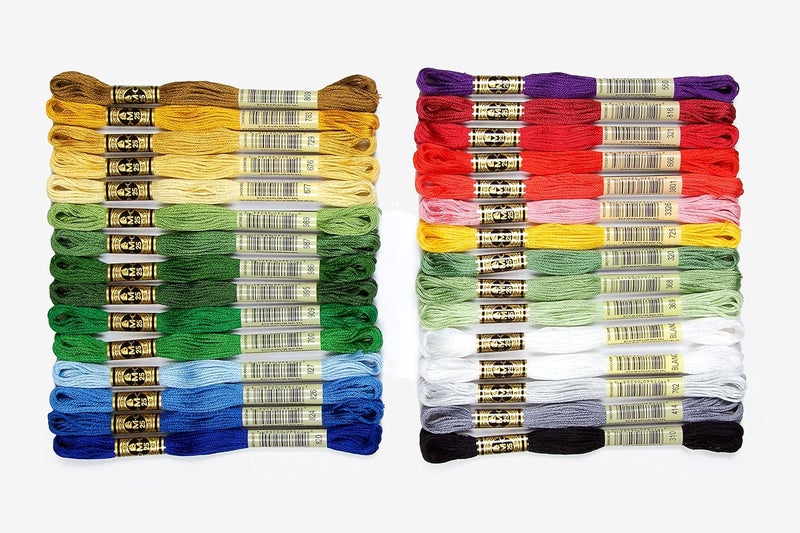 DMC Embroidery Floss Pack - 30 Assorted Colors, 8.7 Yards Each for Holiday Decor - Image 1