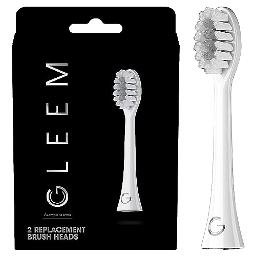 GLEEM Toothbrush Replacement Brush Heads Refill, White, 2 count - Image 1
