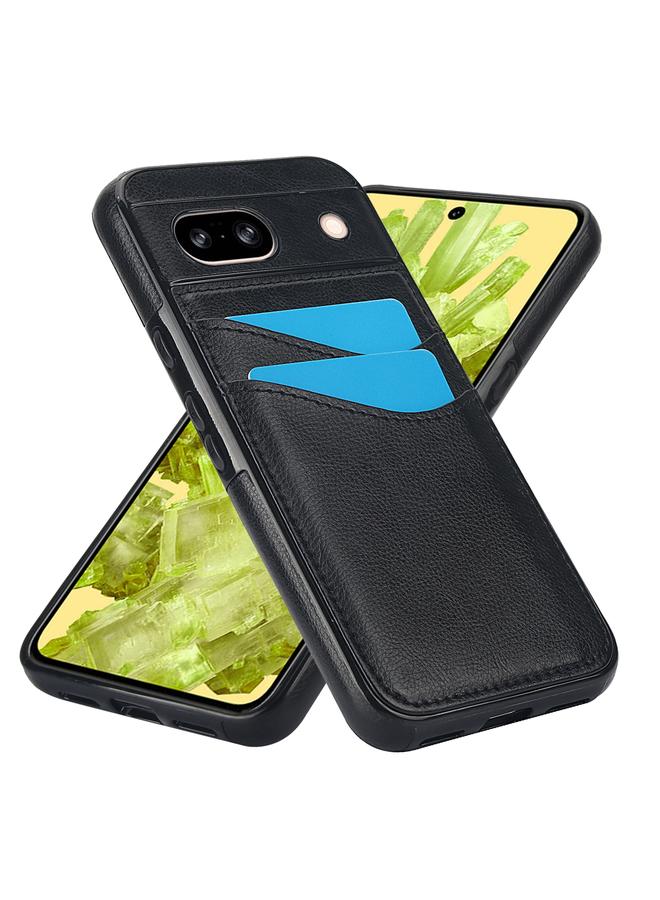 The Bros غطاء حالة لهاتف Google Pixel 8a جلد ليتشي مع فتحات للبطاقات - Image 2
