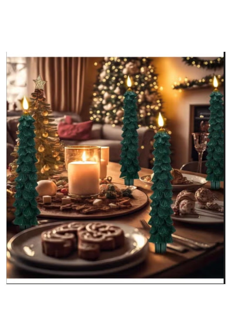 Y&D 4 Pcs LED Pine Cone Tree Simulation Candle Light Christmas Decorative Light - Image 1