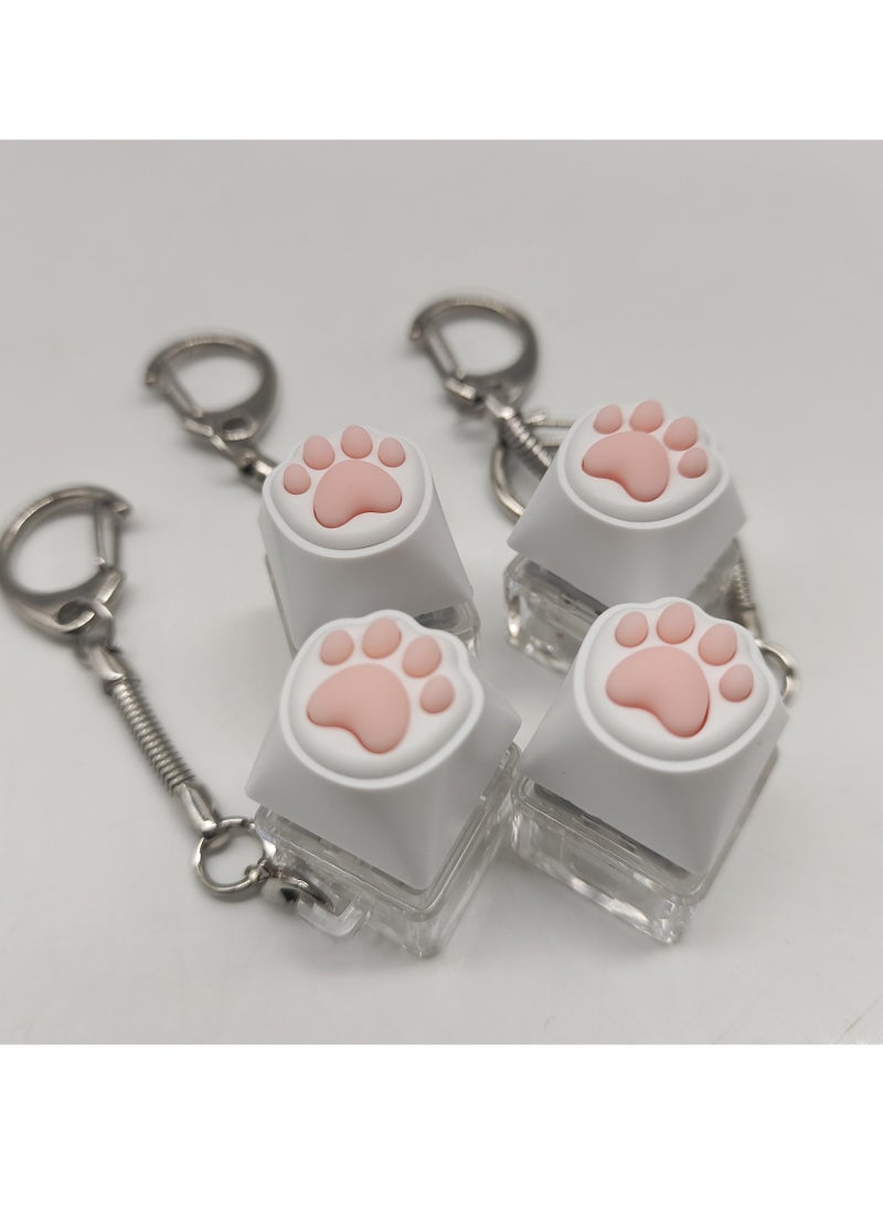 Generic - 2pcs Adorable Silicone Cat Claw Keychain - Soothe Stress On-The-Go with this Durable Decompression Toy! - Image 1