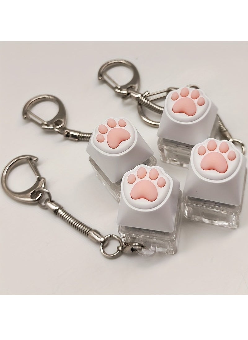 Generic - 2pcs Adorable Silicone Cat Claw Keychain - Soothe Stress On-The-Go with this Durable Decompression Toy! - Image 1