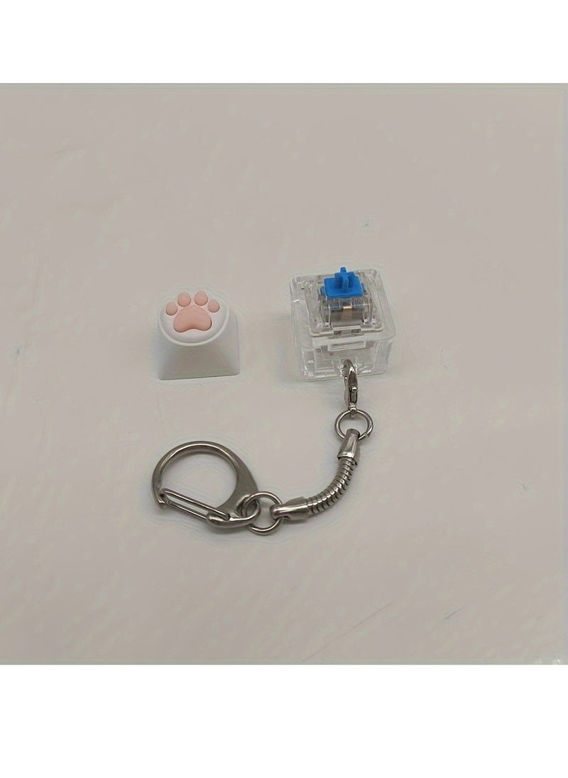 Generic - 2pcs Adorable Silicone Cat Claw Keychain - Soothe Stress On-The-Go with this Durable Decompression Toy! - Image 1