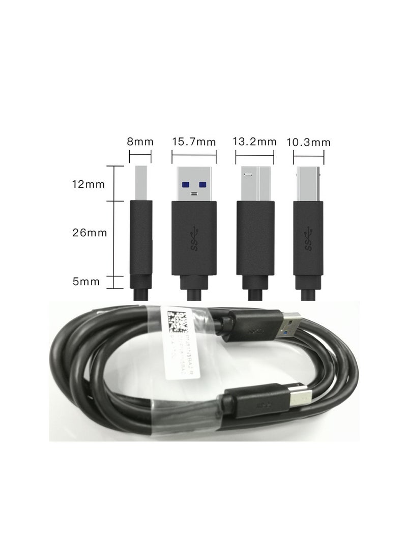 Generic USB Printer Cable USB 3.0 Scanner Cord High Speed Compatible for Brother, HP, Canon, Lexmark, Dell, Xerox etc Black 1.5Mete  - Image 2
