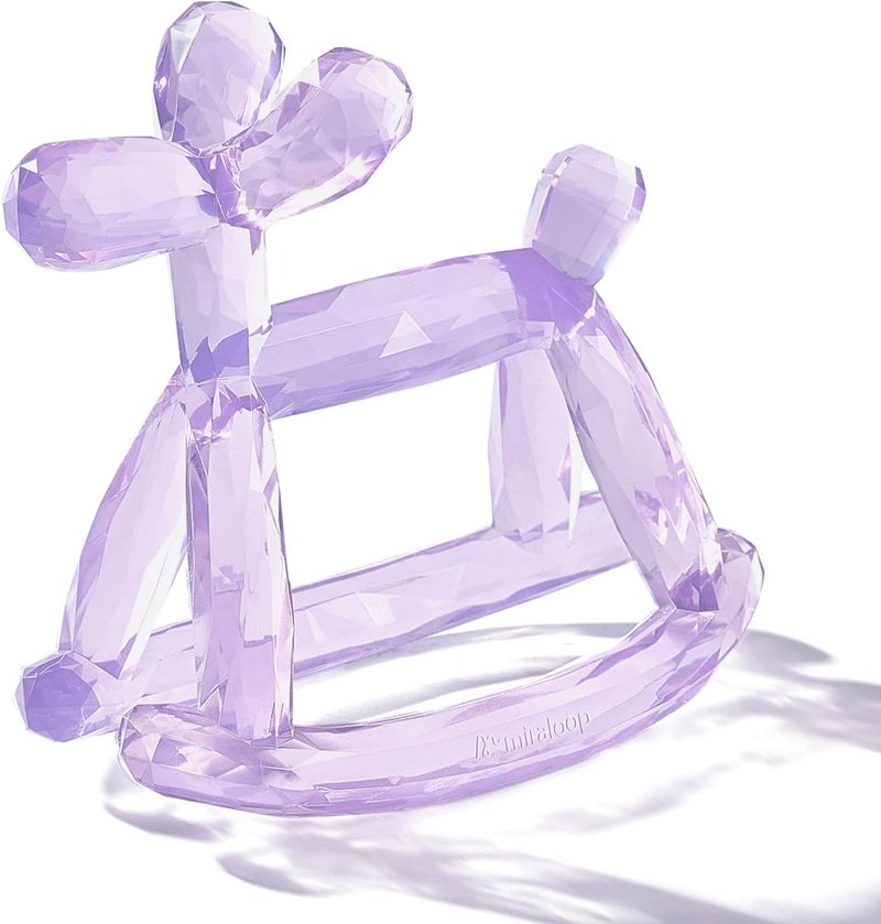 Miraloop Crystal Jelly Baby Teether - Jellydog Teething Relief Toy for Infants 3-6 Months, BPA-Free, Odorless, Safe for Babies (Amethyst) - Image 1