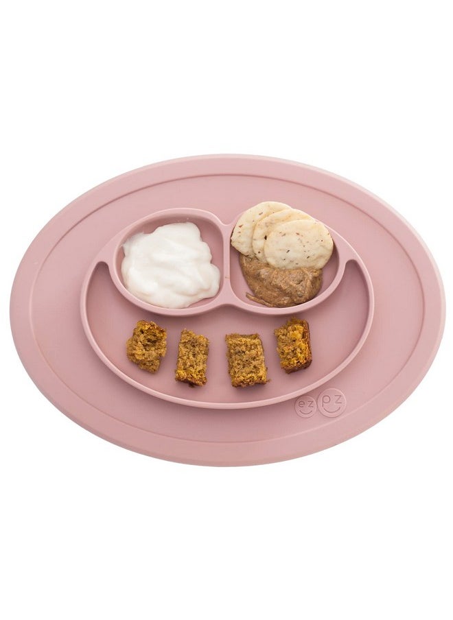 ezpz Mini Mat For 12 Months+ (Blush) 100% Silicone Baby Plates With Suction And Built In Placemat For Infants + Toddlers Baby Led Weaning For Highchair Dining Table And Travel  - Image 1