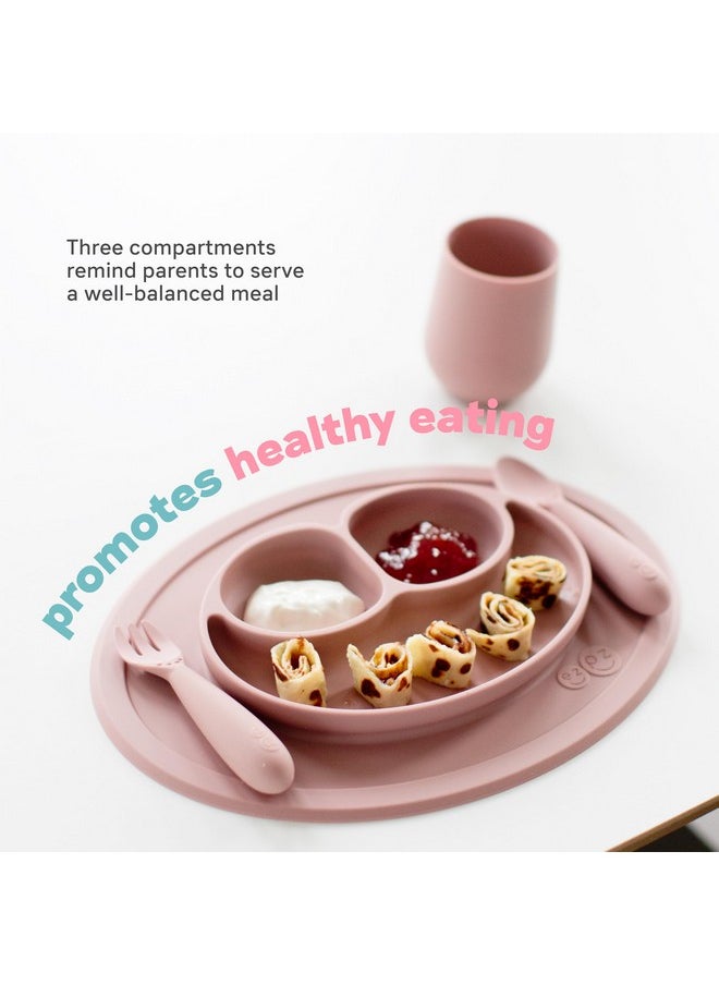 ezpz Mini Mat For 12 Months+ (Blush) 100% Silicone Baby Plates With Suction And Built In Placemat For Infants + Toddlers Baby Led Weaning For Highchair Dining Table And Travel  - Image 5
