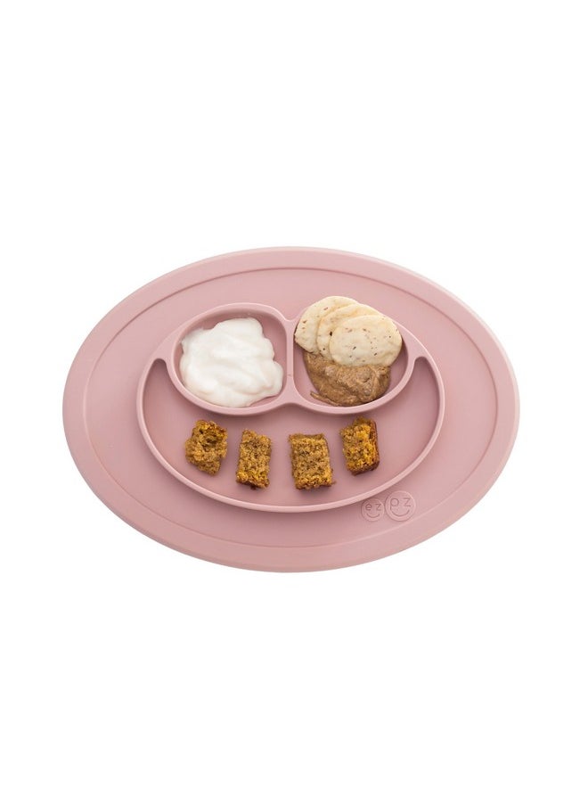 ezpz Mini Mat For 12 Months+ (Blush) 100% Silicone Baby Plates With Suction And Built In Placemat For Infants + Toddlers Baby Led Weaning For Highchair Dining Table And Travel  - Image 2