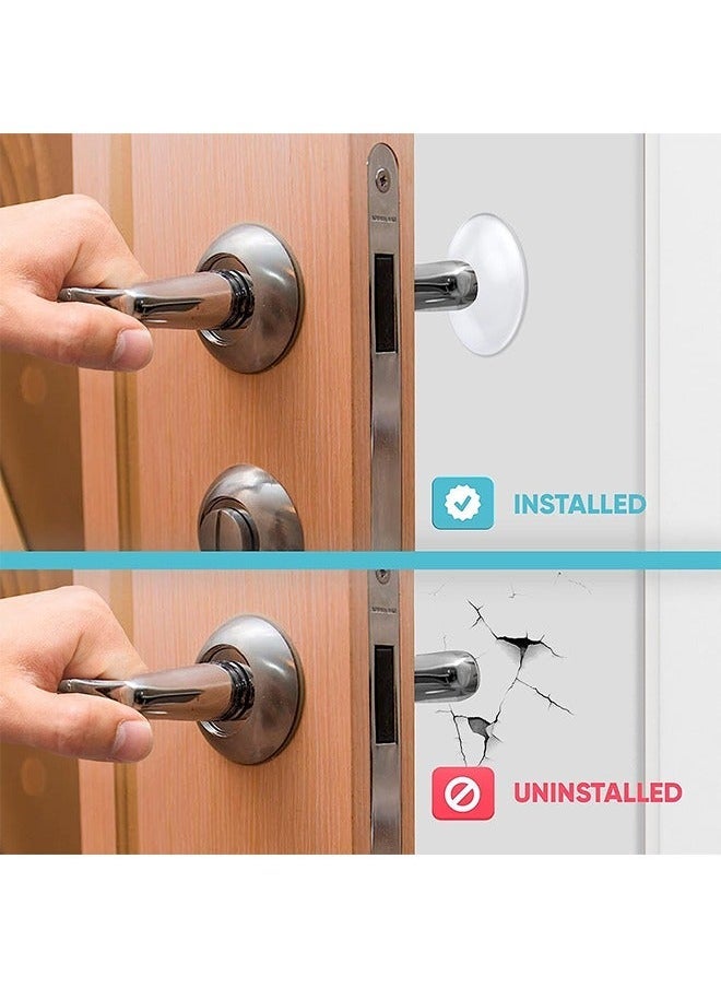 ماركة غير محددة - 5-Piece Door Stopper Wall Protector, Transparent Strong Adhesive No Mark i-Collision Mat, Round Shock Wall Shield Cushion for Home Office Wall Protector from Door Knobs - Image 1