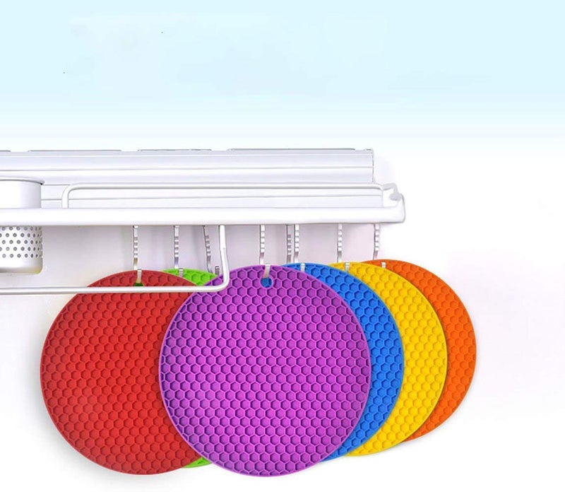 PARVY Silicone Heat Resistant Place Trivets Mat for Hot Dish Pads Dining Coasters Anti Hot Heat Resistant Table Mat Coaster Honeycomb Desgin 4 Piece Multicolor - Image 2