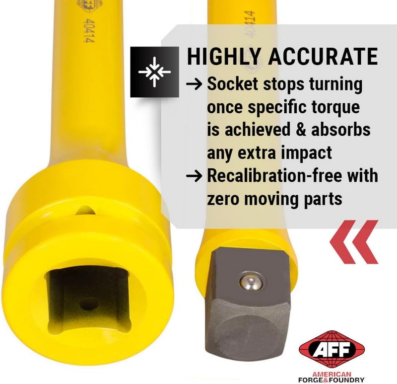 AFF Torque Limiting Extension, 1" Drive, 650 ft/lbs, Yellow, 40414 - Image 2