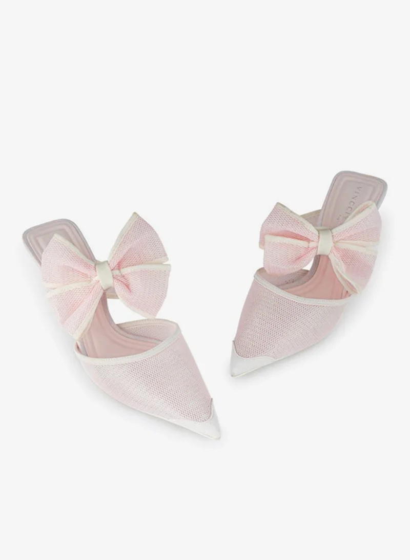 Vincci Pink Women Pointed Toe One Strap Mid Heel Sandals for Women | Best Price UAE