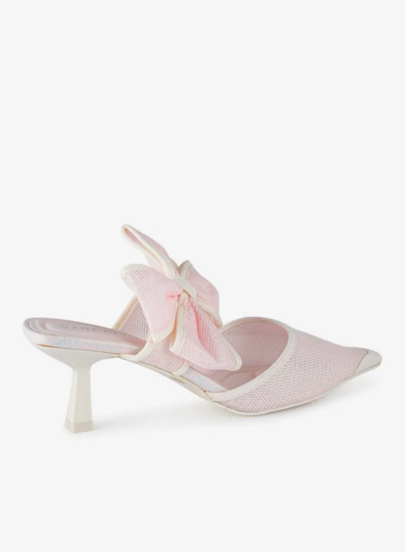 Vincci Pink Women Pointed Toe One Strap Mid Heel Sandals for Women | Best Price UAE