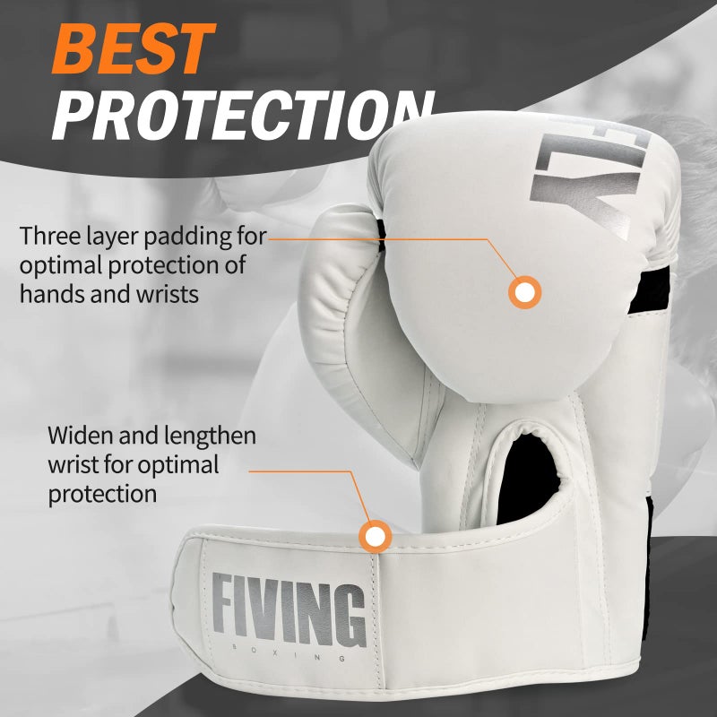 FIVING Boxing Gloves for Men and Women Suitable for Boxing Kickboxing Mixed Martial Arts Muay Thai MMA Heavy Bag Fighting Training - Image 4